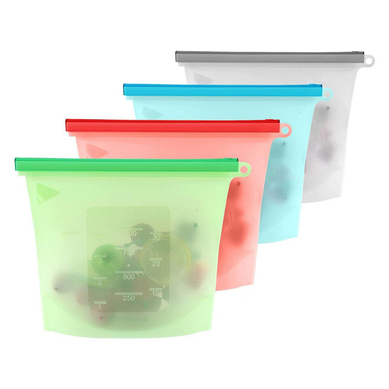 1000ML Reusable Silicone Food Storage Bags