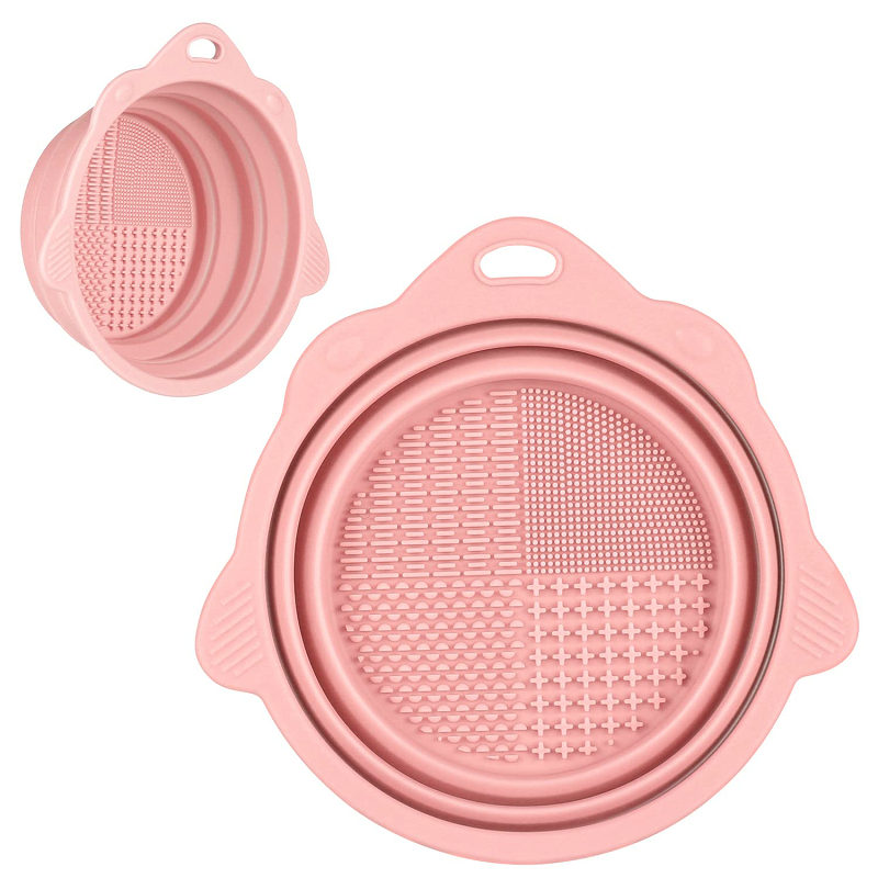  Foldable Silicone Makeup Brush Cleaner Bowl