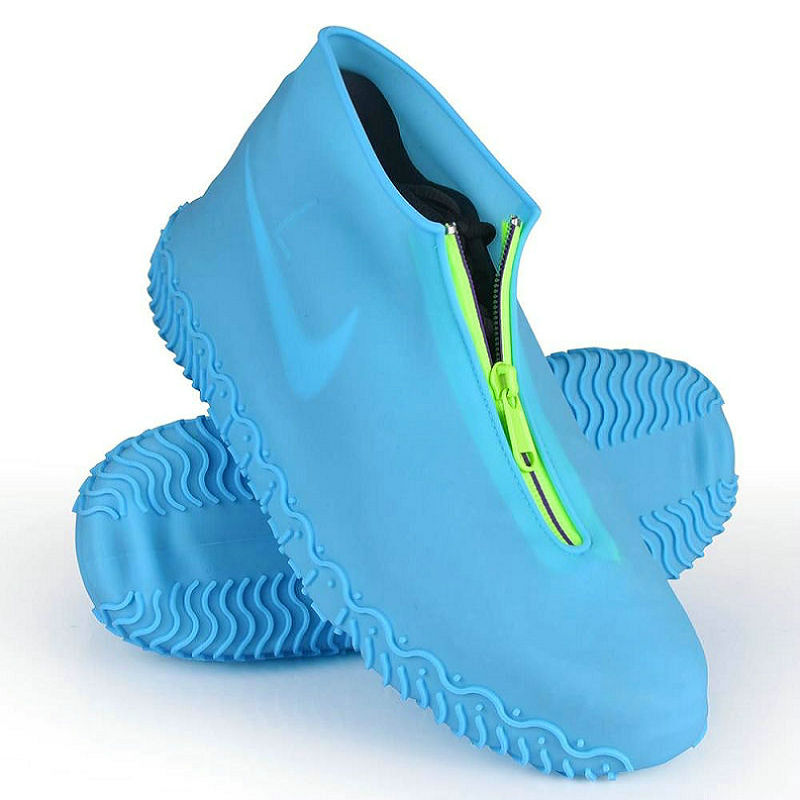 Silicone Reusable  Waterproof Shoe Covers (Blue)