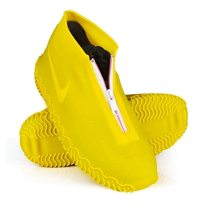 Silicone Reusable  Waterproof Shoe Covers (Yellow)