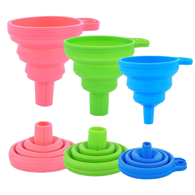 Kitchen Silicone Collapsible Funnel Set for Filling