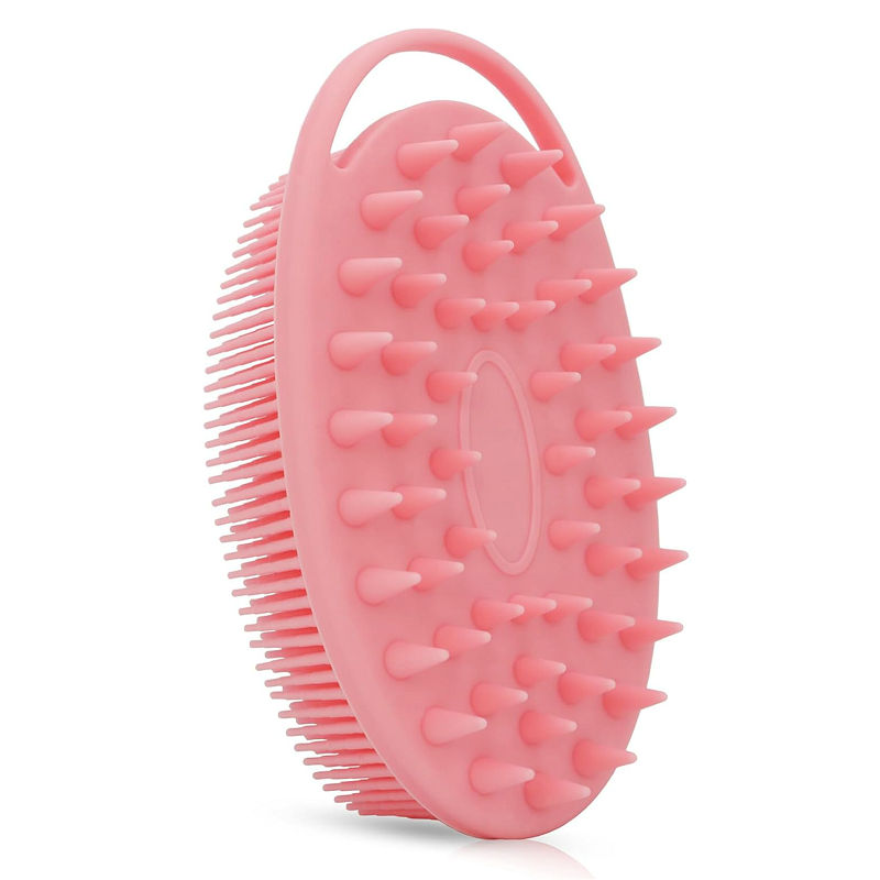 Silicone Shower Body & Head Brush Scrubber (Pink)