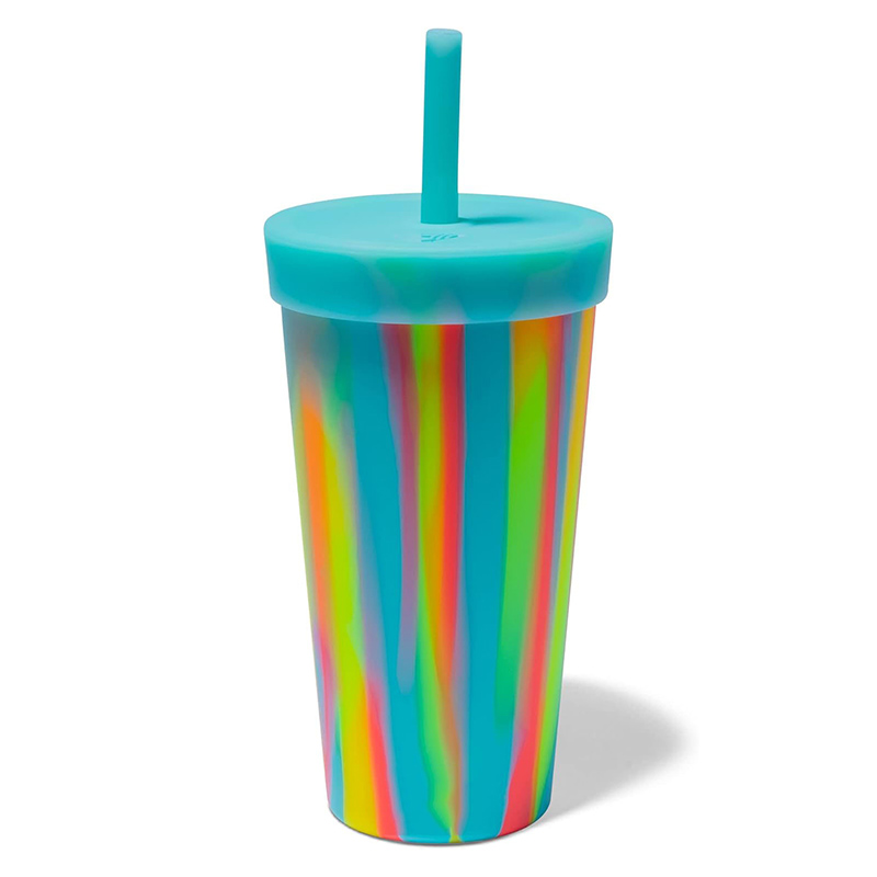 22 oz Silicone Tumbler Cups with Lids and Straws
