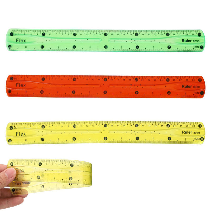 12 Inch Silicone Colored Bendable Ruler