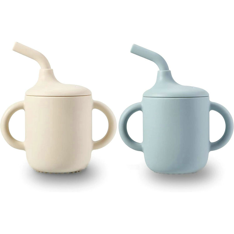 Silicone Training Cup with Handles & Straw for Baby