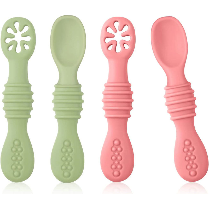 Silicone Baby Self Feeding Spoons 
