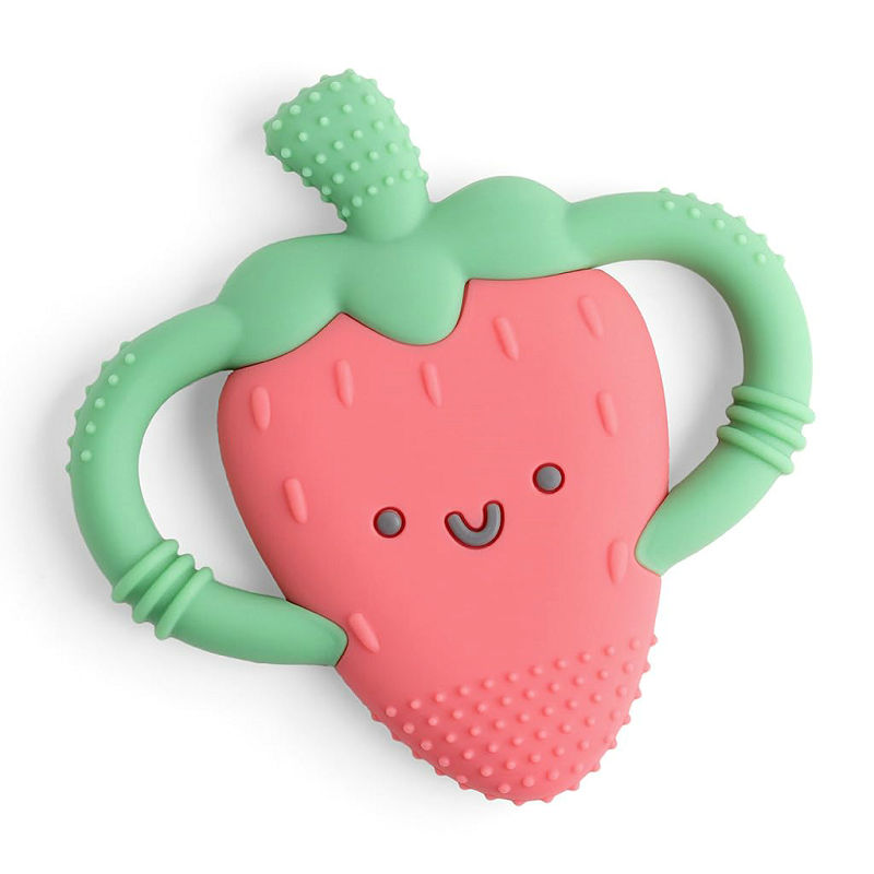 Strawberry-Shaped Baby Teether with Handles