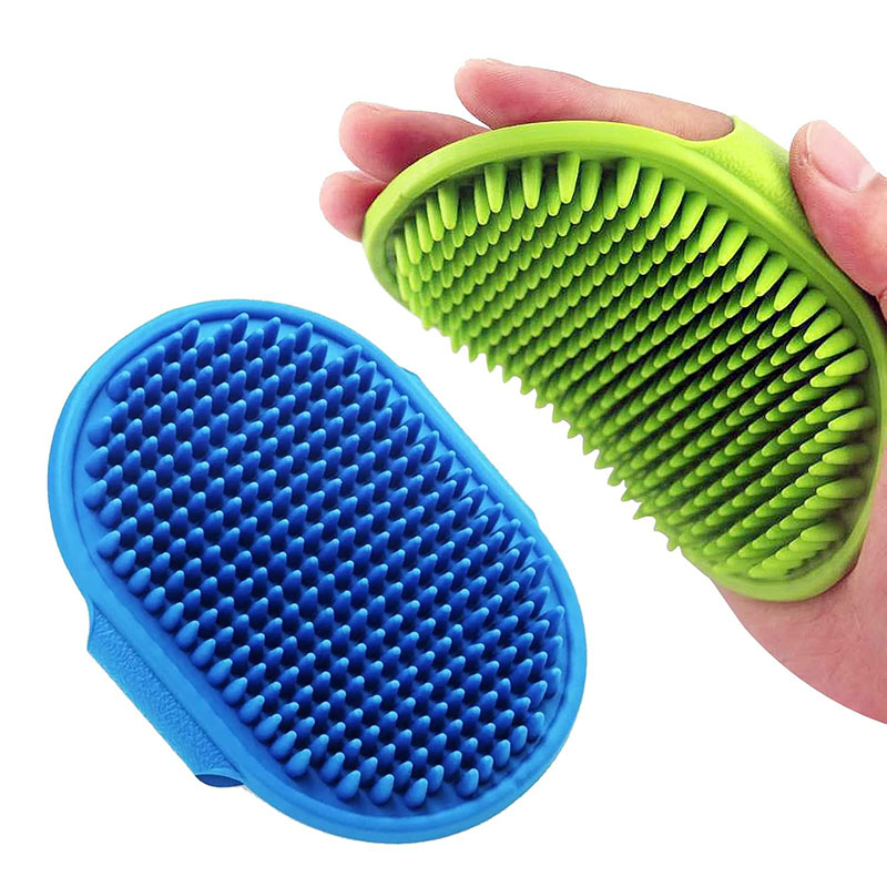 Pet Bath Brush Comb with Adjustable Ring Handle
